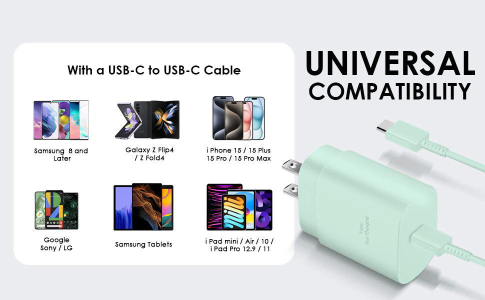 USB C Charger Block 25W green