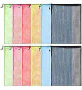 12Pcs Mesh Laundry Drawstring Bag,Nylon Drawstring Gym Bag with Cord Lock Closure 18"X24"