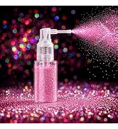 MEICOLY Pink Hair and Body Glitter Spray,25g/0.88OZ,Shinny Sparkle Glitter Spray for Clothes,Loos...