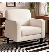 DUMOS Beige Modern Accent Chairs for Living Room, Corner Chairs for Adults, Reading Armchair with...
