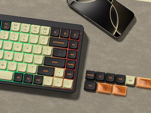womier low profile keycap,pbt/pc keycaps,clear keycaps,double shot keycaps