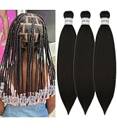 Kids Braiding Hair Pre stretched 16 inches Black Yaki ez Braid Braiding Hair for Kids Knotless Br...