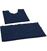Bathroom Rugs Sets 2 Piece, Luxury Chenille Bath Mat Set, Soft Plush Anti-Slip Bath Rug + U-Shape...