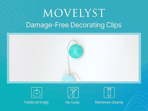 Movelyst damage-free decorating clips