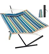 Homgava Two Person Hammock with Stand for Outside Heavy Duty, Outdoor Patio Hammock with Portable...