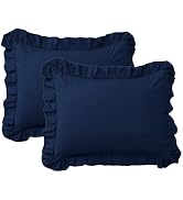 FMLIUY Ruffle Pillow Cases Standard Size Set of 2 –Soft Wrinkle Resistant Brushed Microfiber Ruff...
