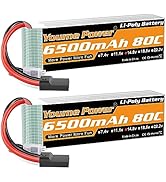 4S Lipo Battery 6500mAh 14.8V Lipo Battery 80C Soft Case with Tr Connector Plug Compatible with 1...