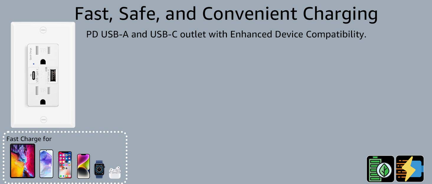 usb c outlet fast charging