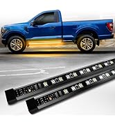 OPT7 Sidekick 60" Running Board Lights 2PCS LED Strips w/Sequential Amber Turn Signal, DRL, White...