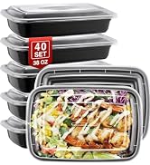 NEEBAKE 40 Sets 38oz Meal Prep Container - Reusable Plastic Food Storage Containers with Lids, Fi...