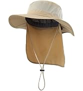 Home Prefer Outdoor UPF50+ Mesh Sun Hat Wide Brim Fishing Hat with Neck Flap