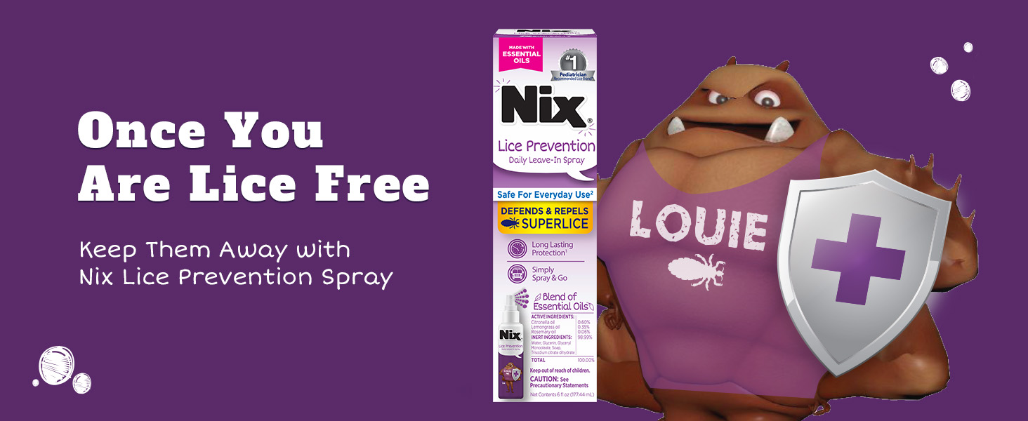 Once you get rid of lice, stop superlice from coming back with Nix lice prevention spray.