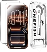 OneFish for iPhone 17 Pro Max Screen Protector 6.9 inch HD Clear Tempered Glass Full Coverage, 9H...