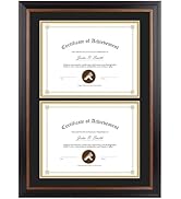 Golden State Art, 14x20 Diploma Frame for Double 8.5x11 Document/Certificate/Picture, Black with ...