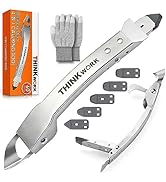 THINKWORK Stainless Steel Caulking Tools, 4 in 1 Sealant Finishing Tool, Grout Removal Tool, Sili...