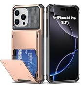 AFGHOA for iPhone 16 Pro Wallet Case,5 Credit Card Holder Case for 16 Pro | 6.3 Inch,Flip Cover S...