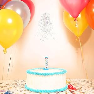 blue candle on birthday cake