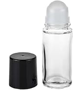 30ML Black Clear Empty Glass, Essential Oil Roller Bottles Vials Containers Refillable Roll-on Bo...