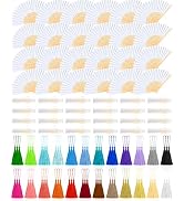 NEBURORA 120 Pcs Bookmark Tassels Bulk Bundles 24Pcs White Handheld Paper Fans for Party Favors D...
