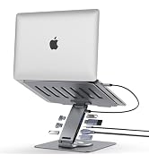 Laptop Docking Station Stand Dual Display 4K HDMI USB3.0 3.5mm Audio Jack 8-IN-1 360° Swivel Lapt...