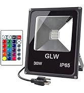 GLW LED RGB Flood Light Stage Lighting, 30W Outdoor Color Changing Lights with Remote Control, IP...