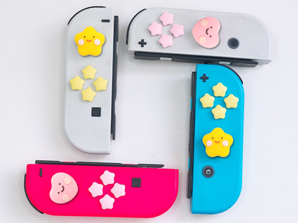 switch dpad thumb grips caps heart star button covers for kirby fans