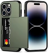 Nvollnoe for iPhone 14 Pro Case with Card Holder Heavy Duty Protective Dual Layer Shockproof Hidd...