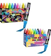 Celepen Window Chalk Markers for Cars Glass Washable, 26 Colors Jumbo Liquid Chalk Marker Pens wi...