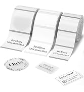 NIIMBOT 3 Rolls Labels, 50x30mm White/ 40x30mm White/ 50x50mm Round Clear, Compatible with B1 B21...