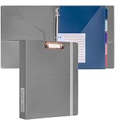 HAUTOCO 3 Ring Binder 1 inch with Clipboard, Binder Organizer for Letter Size 11" x 8.5", Flexibl...