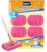 KEEPOW Pink Reusable Dry Sweeping Cloths Microfiber Wet Mop Pads Compatible with Swiffer Sweeper ...