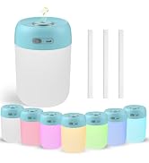 BAMCOO Portable Small Humidifier, 650ml Colorful Mini Humidifier for Bedroom, Office Desktop, Bab...