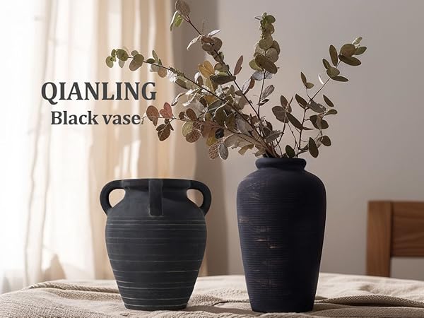 black vase home decor