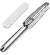 Seki Japan Long Vegetable Peeler, stainless steel peeler with plastic safety cover