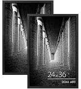 DOAI ART 24x36 Poster Frame Black 2 Pack, Poster Frames 24 x 36 inches or 24x36 Picture Frames wi...