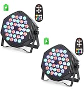Wireless Rechargeable Par Can Lights 2 Pack Wireless Led Uplights Battery Powered Uplighting RGB ...