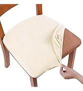 Smiry Velvet Seat Covers for Dining Room Chair Set of 4, Stretch Fit Removable Washable Chair Sea...