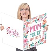 Happy Mother's Day Floral Greeting Card with Envelope Love Mom Best Mom Giant Card Gift for Boys ...