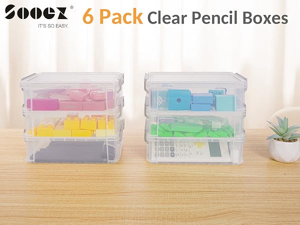 clear pencil boxex