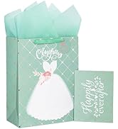 Loveinside Wedding Gift Bag with Tissue Paper, Gift Tag and Greeting Card for Wedding, Birthday, ...