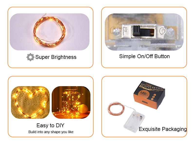 Battery Operated Copper Wire LED Fairy Lights Indoor and Outdoor Battery Operated String Lights