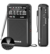 PRUNUS J-211 Portable Radio AM FM with USB Charging and AA Battery Operated, Transistor Radio, St...