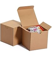 MESHA 50PC Brown Gift Box 3x3x3'' Small Cardboard Gift Boxes with Lids, Bridesmaid Proposal Gifts...