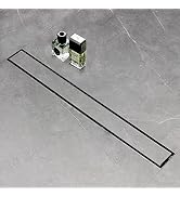 SaniteModar 24 inch Linear Shower Drain comes with Tiled Stealth and 304 Stainless Steel Brushed ...
