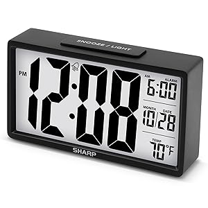 small battery powered clock with large screen travel