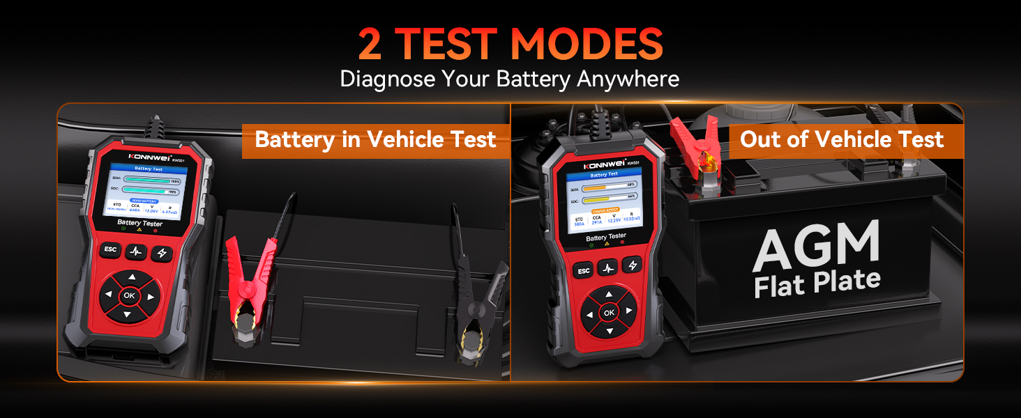 battery in/out of vehicle test