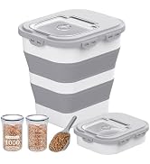 DDMOMMY 35-40 Lbs Airtight Dog Food Storage Container, Collapsible Dog Food Container with Lid, W...