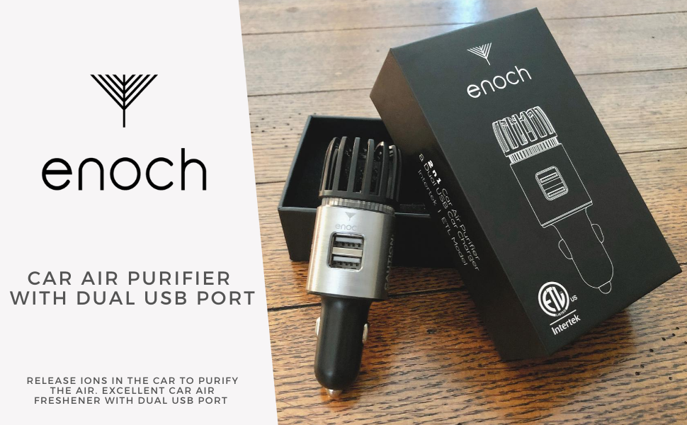 Enoch Car Air Purifier Car Air Freshener Car ionizer ionic car purifier fresh brand dual usb port
