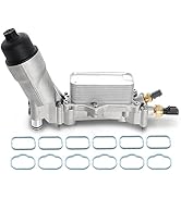 926-959 Aluminum Engine Oil Filter Housing Oil Cooler Kit with Gaskets & Sensors Compatible with ...
