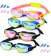 XDX Kids Swim Goggles, 4 Pack Kids Goggles for Swim with UV Protection, Anti Fog Swimming Goggles...